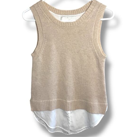 Brochu Walker Sleeveless Layered Wool Cashmere Sweater Vest - Picture 1 of 4